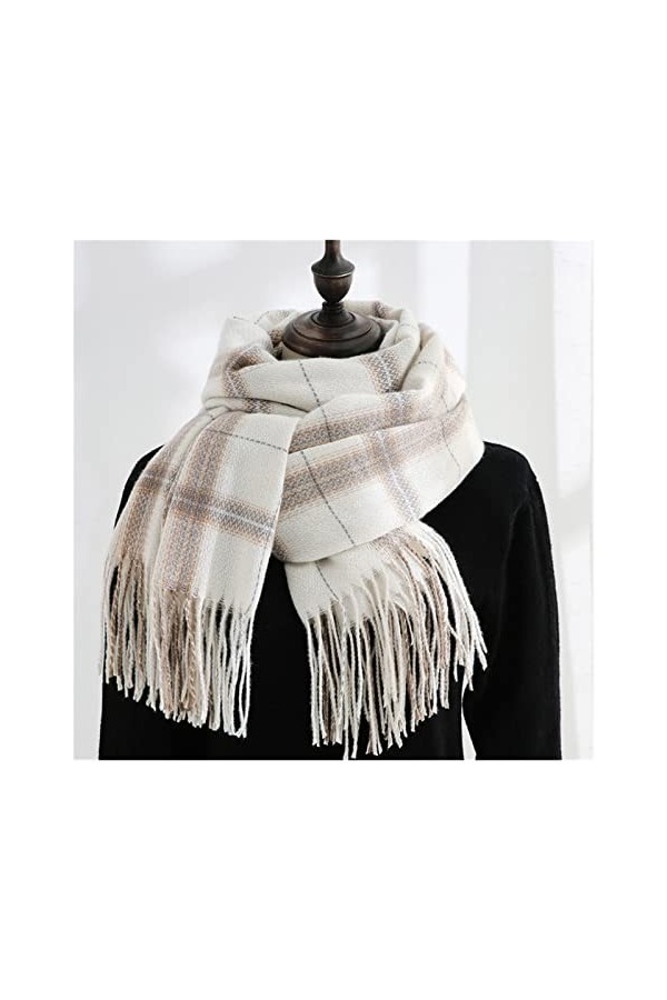 Tbkoly Châle à la Mode Wrap Echarpes Poncho Écharpe, Femmes Luxe Style Coréen Plaid Doux Gland Femelle Rose Foulard Long Châl