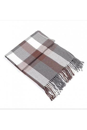 Foulard Femme Soie Cheveux pour De Hiver en Echarpe Foulards Imprimés À Carreaux pour Dames Foulards Chauds pour Dames Dames 