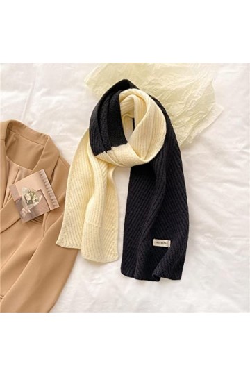 Bysonglezai Écharpe tricotée Chaude d’Hiver pour Femmes châles de Couleur Unie Fil Doux Neckercheif Enveloppement de Cou fémi