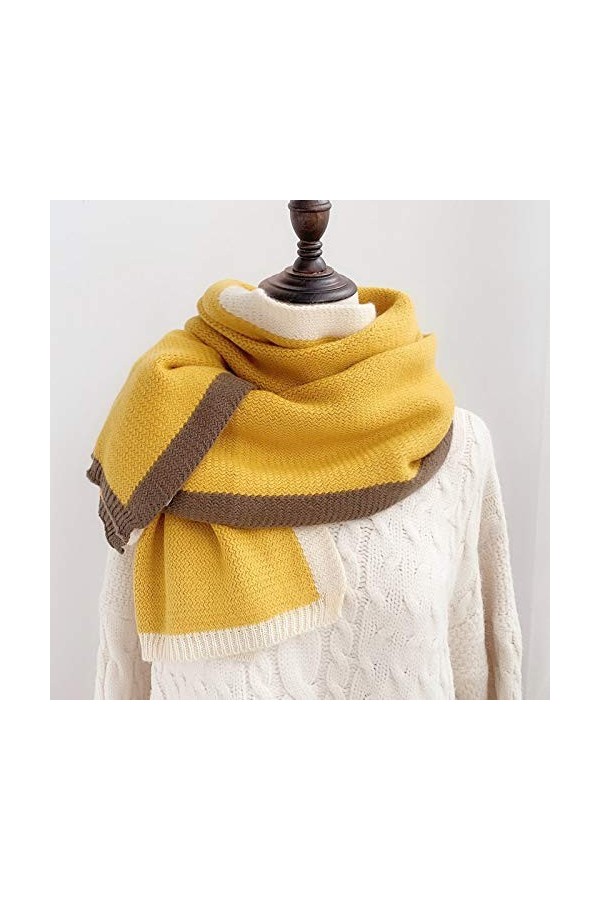 GCC Écharpes Pashminas Tricotée Chaud dhiver pour Femmes,Multifonctionnel Sauvage Écharpe Réversible,220 * 40cm/86.6 * 15.7