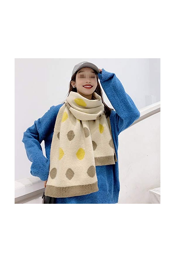 GCC Automne Et Hiver Nouvelle Écharpes Chaud Ultra Doux pour Femmes,Grande Écharpe à Pois Doux Confortable Pashminas Imitatio