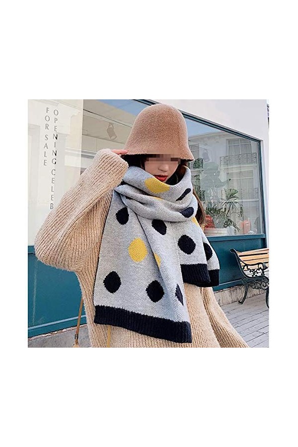 GCC Automne Et Hiver Nouvelle Écharpes Chaud Ultra Doux pour Femmes,Grande Écharpe à Pois Doux Confortable Pashminas Imitatio