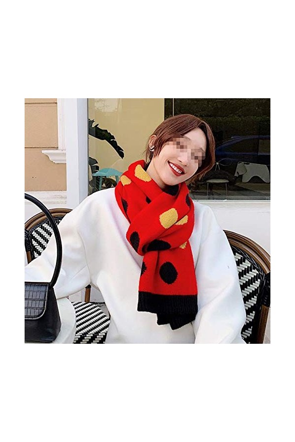 GCC Automne Et Hiver Nouvelle Écharpes Chaud Ultra Doux pour Femmes,Grande Écharpe à Pois Doux Confortable Pashminas Imitatio