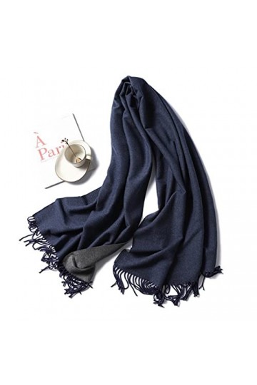 BEQUAH Écharpe dhiver en cachemire pour femme épais et chaud châles pour femme écharpes solides tendance pompons pashmina co