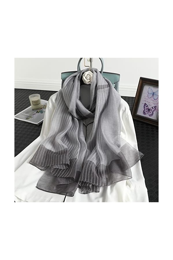 AGOUNOD 2022 Écharpe de Laine de Soie de Luxe for Les Femmes Spring Winter Warm Scharpes Planche Stolets Strips Foulard Pashm