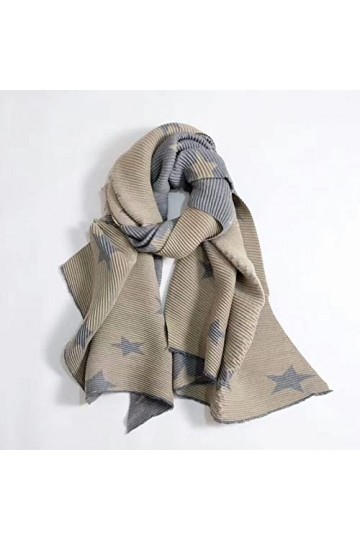 Foulard Echarpe Scarf Scarves Nouvelle Marque Luxruy Acrylique Femmes Étoiles Impression Plissé Mode Écharpe Poids Lourd Enve