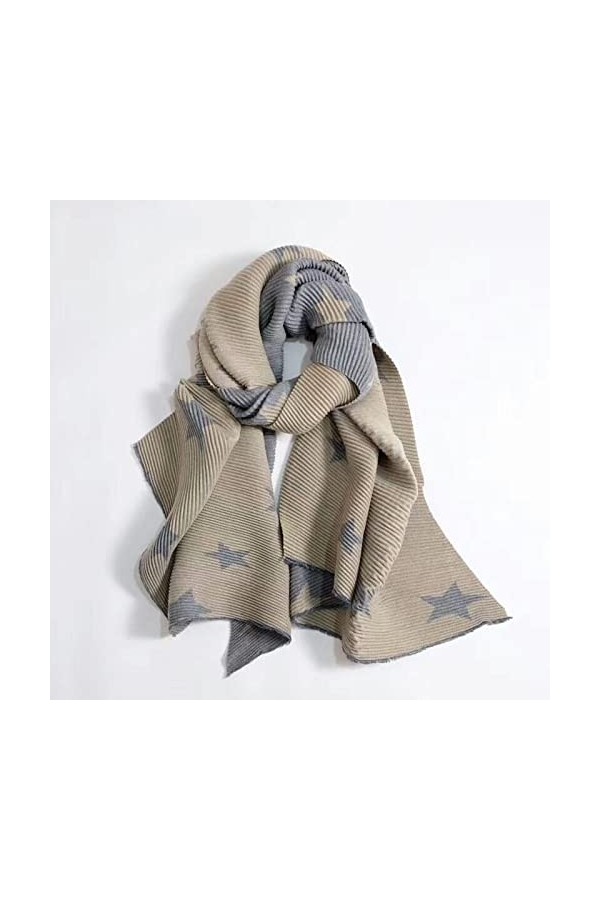 Foulard Echarpe Scarf Scarves Nouvelle Marque Luxruy Acrylique Femmes Étoiles Impression Plissé Mode Écharpe Poids Lourd Enve