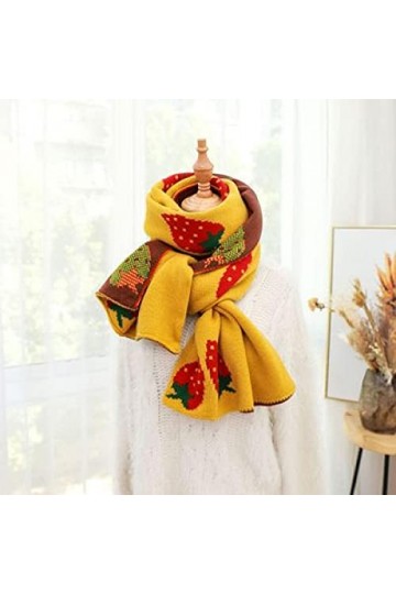 PAIHUIART Foulard Femme Echarpe Écharpe Châle Foulards Homme Imitation Cachemire Femmes Écharpe Fraise Preppy Style Écharpe W