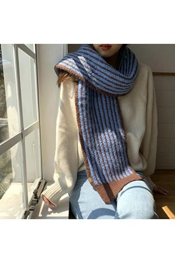 Bysonglezai Foulard Femme Echarpe Écharpe Châle Homme Foulards Mode Rayure Décoration Chaud Cachemire Écharpe pour Femmes Con