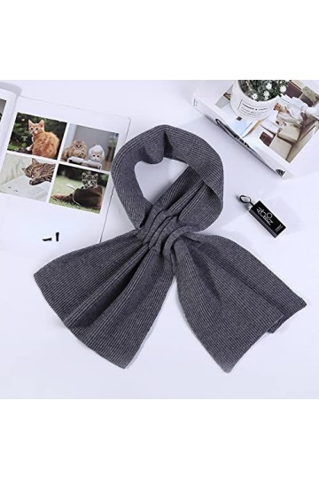 Bysonglezai Foulard Femme Echarpe Écharpe Châle Homme Foulards Protection De La Colonne Cervicale Solide Laine Nœud Croix Tri
