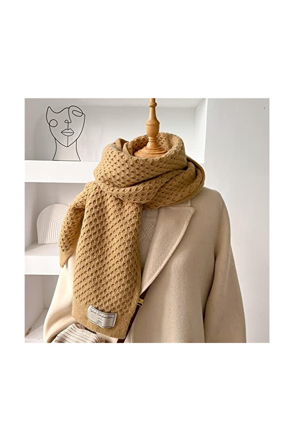 Bysonglezai Épais Tricoté Femmes Echarpe Mode Hiver Fil Chaud Skinny Neckerchief Simple LongChâle et Wraps WYD7-2