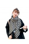 Bysonglezai Foulard Femme Echarpe Écharpe Châle Homme Foulards Mode Classique Tricot Cachemire Écharpe Rayures Polyvalent Hiv