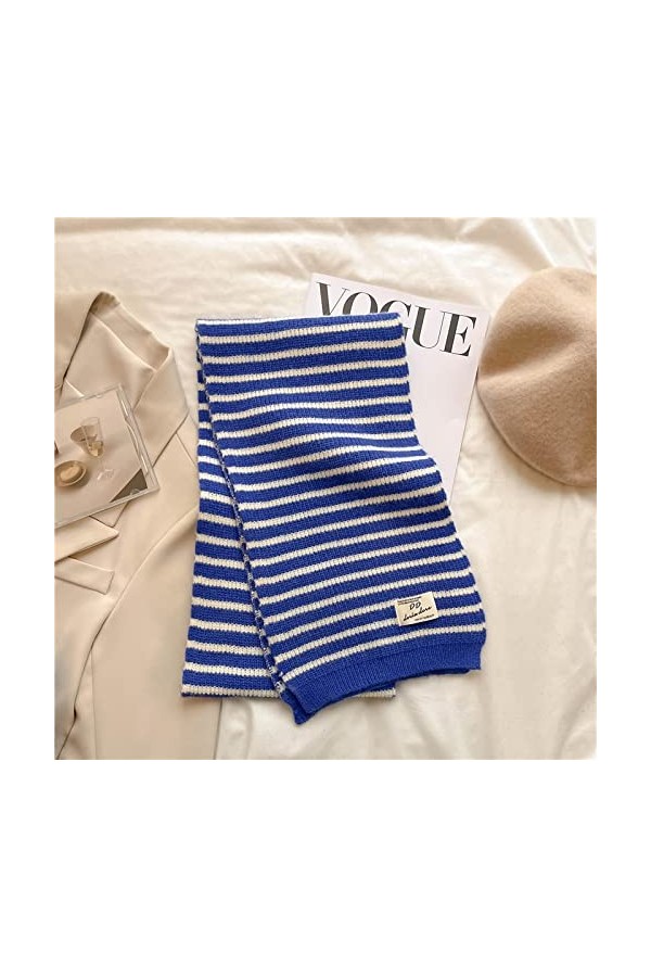 Bysonglezai Tricotée Femmes Echarpe Mode Rayée Hiver Chaud Fil Élastique Neckerchief Foulard Étoles WYD37-4