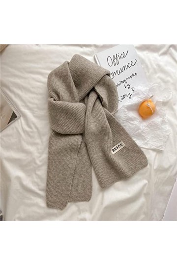 Bysonglezai Hiver Chaud Cou Doux Femmes Echarpe Maigre Simple Tricoté Élastique Châle Wraps Rayé Étoles Foulard WYD34-3