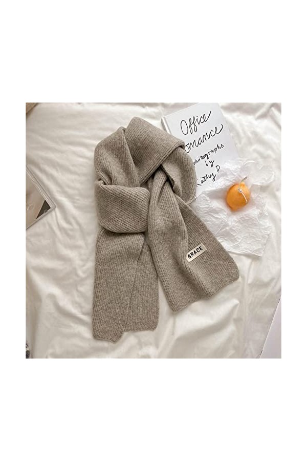 Bysonglezai Hiver Chaud Cou Doux Femmes Echarpe Maigre Simple Tricoté Élastique Châle Wraps Rayé Étoles Foulard WYD34-3