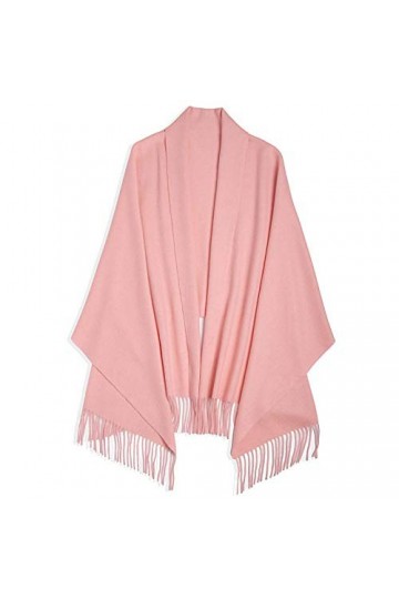 JUGUU Echarpes Et Chalesécharpe En Laine Pour Homme Et Femme, Châle À Franges, Écharpe En Cachemire Chaud-Rose Néon_200 Cm