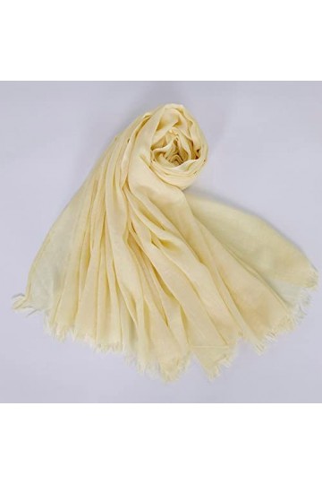 LuisFranklin Foulard Echarpe Femme Soie Cheveux Mode Doux Lin Coton Écharpe Châle Grand Bandana Plain Wrap Haute Qualité Band