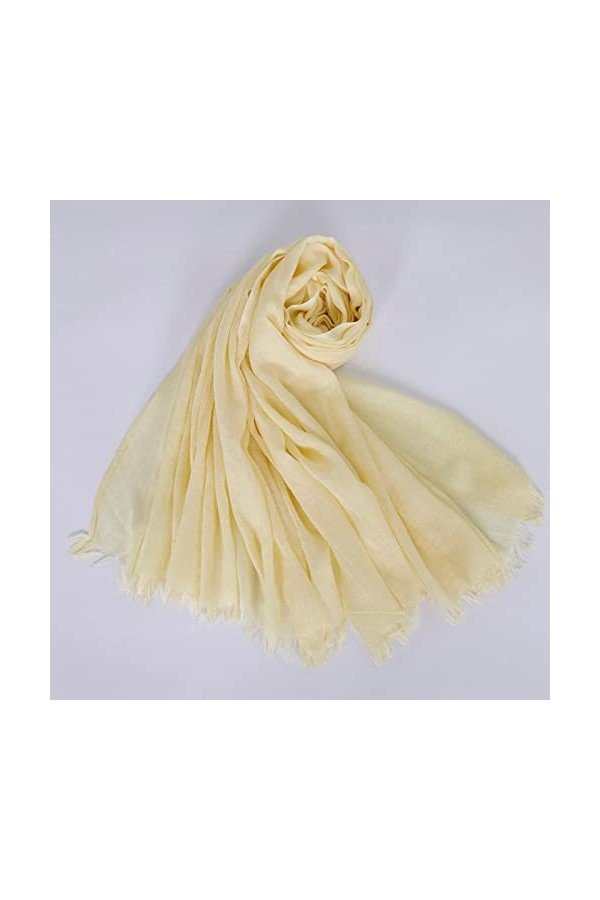 LuisFranklin Foulard Echarpe Femme Soie Cheveux Mode Doux Lin Coton Écharpe Châle Grand Bandana Plain Wrap Haute Qualité Band