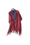 THEPOS Écharpe chaude double face pour femme Châles et enveloppements en laine pashmina Couverture épaisse, c10, taille uniqu