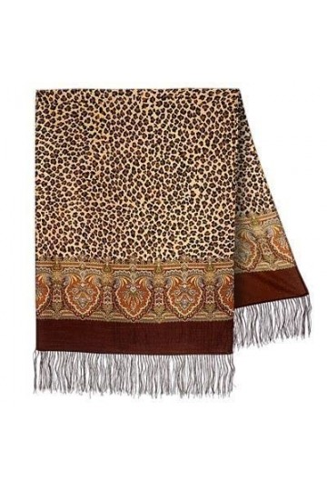 Pavlovo Posad Shawl Écharpe Pawlow Pavlovo Posad - Pour femme - 100 % laine - Avec cachemire et fleurs - Avec franges en soie