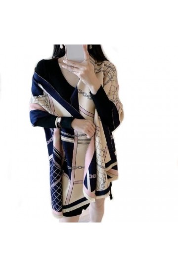 BrillaBenny Écharpe Étole Pashmina à pois noir et blanc Écharpe/Scarf Dots Polka Woman Black & White