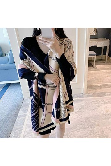 BrillaBenny Écharpe Étole Pashmina à pois noir et blanc Écharpe/Scarf Dots Polka Woman Black & White