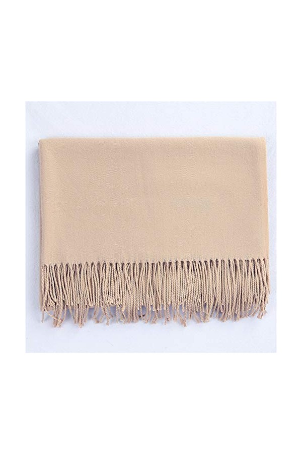 GCC Foulard Chaud Pure Color pour Femme,Unisex Hiver Écharpe Pashmina Châle Écharpe de Couleur Unie Super Douce pour Femmes H