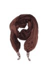 no brand 6926W sciarpa donna brown scarf woman [ONE SIZE]
