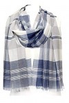 Foulard en cachemire et laine mérinos mélange de frêne bleu marine, écharpe légère de luxe 50 x 200 cm, idéal pour homme ou f