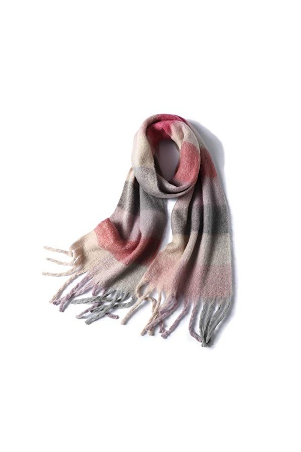 Echarpes Écharpe Écharpe à Carreaux Fauche Hiver Pashmina Châles Châles Cachemire Épais Épaisse Dame Tassel Foulards Chauds É