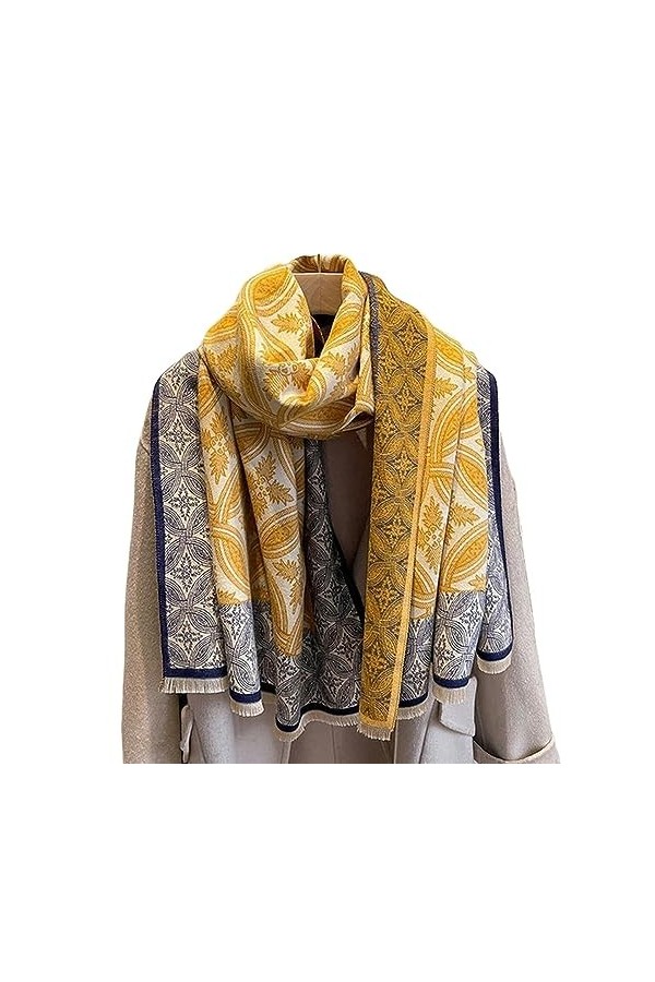 ZONTO Châle Écharpe Pour Femmes DHiver À Double Face Cachemire Écharpe Écharpe Chaude Châle-V