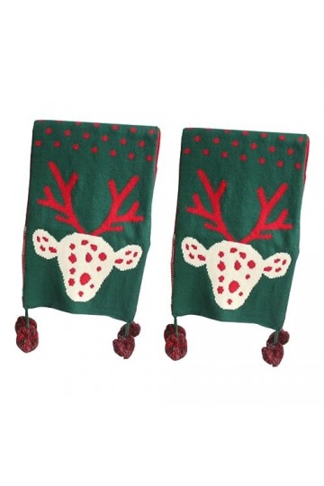 ABOOFAN 2 Pièces Écharpe Châle Chaud Vert Châle Décor Vert Écharpe Chaude De Noël Écharpe De Mode De Noël Renne Écharpe Fil V