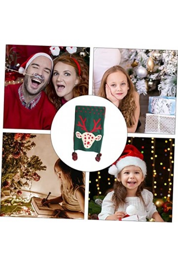 ABOOFAN 2 Pièces Écharpe Châle Chaud Vert Châle Décor Vert Écharpe Chaude De Noël Écharpe De Mode De Noël Renne Écharpe Fil V