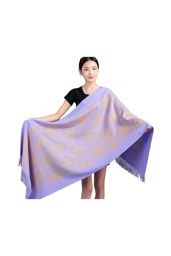 ZONTO Châle Écharpe Broderie DHiver Pour Femmes Entièrement Par Match À Longue Section Imitation Épaisse Cachemire Châle DH