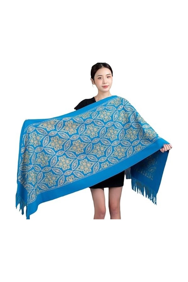 ZONTO Châle Écharpe Broderie DHiver Pour Femmes Entièrement Par Match À Longue Section Imitation Épaisse Cachemire Châle DH