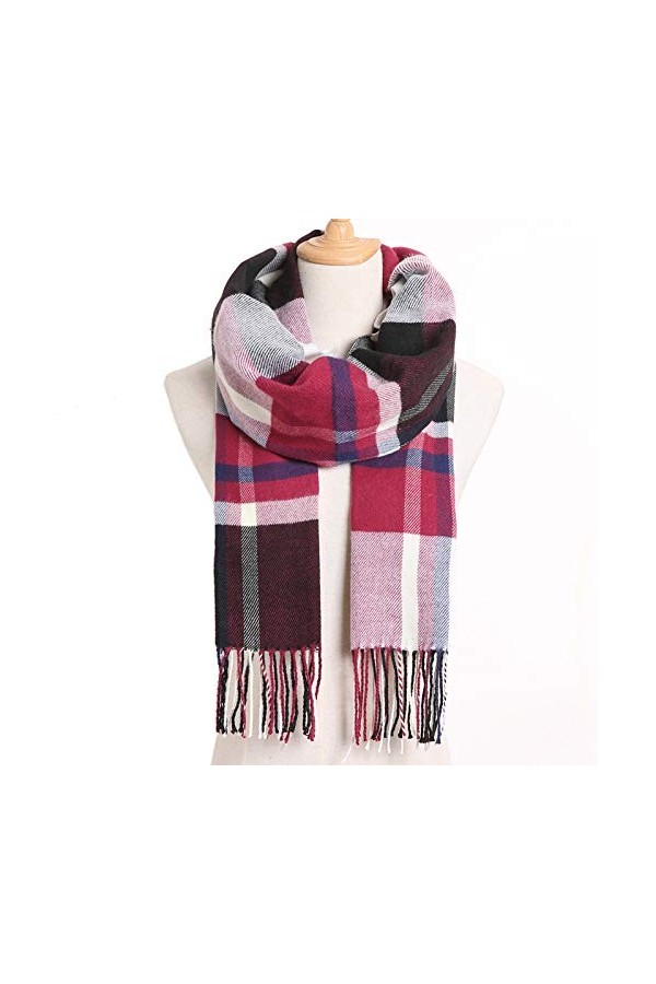 Foulard Femme Soie Cheveux pour De Hiver en Echarpe Dames Écharpe Plaid Écharpe Mode Casual Poncho Écharpe De Luxe 190Cmx35Cm