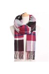 Foulard Femme Soie Cheveux pour De Hiver en Echarpe Dames Écharpe Plaid Écharpe Mode Casual Poncho Écharpe De Luxe 190Cmx35Cm