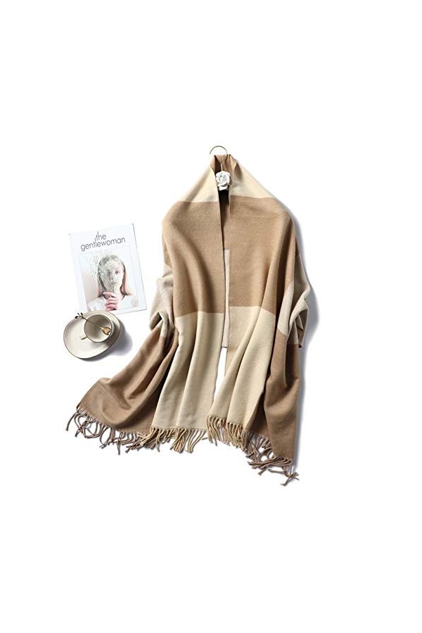 DMXYZZM Écharpe Casual Cachemire Écharpe Femmes Hiver Cou Chaud Foulards Épais Châles Wraps pour Dame Solide Palide Pashmina 