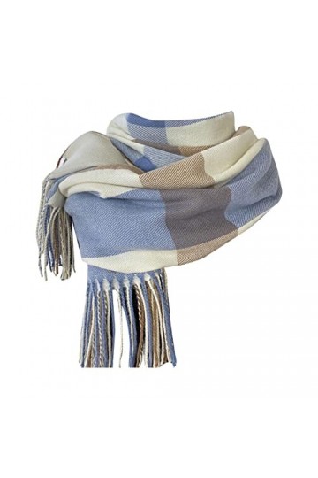 SATUSA Écharpe en cachemire pour femmes, grande écharpe Pashmina dhiver élégante à carreaux, grande étole douce, châle léger