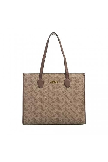 GUESS Cabas cuir PU logo all over jeans - Femme