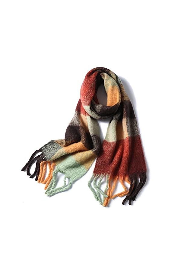 IAN LAU Écharpe Cadeau Écharpe à Carreaux Fauche Hiver Pashmina Châles Châles Cachemire Épais Épaisse Dame Tassel Foulards Ch