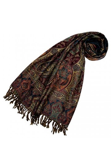 Lorenzo Cana Pashmina 78197 Foulard en laine douce Motif cachemire Multicolore 70 x 190 cm