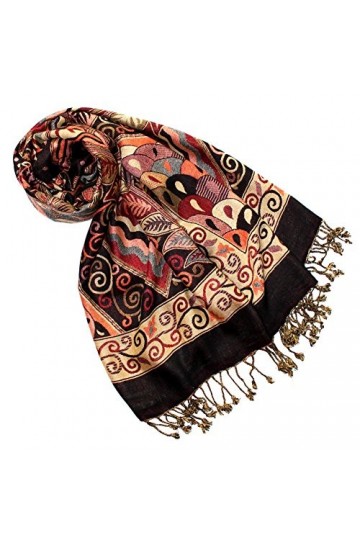 LORENZO CANA Pashmina de 100% viscose pour la femme – écharpe avec les mesures de 70 x 200 cm - une étole attrayante et noble