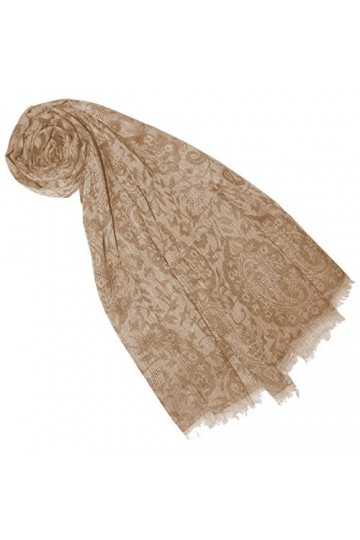 LORENZO CANA - pashmina pour femme - 100% cachemire - marron beige