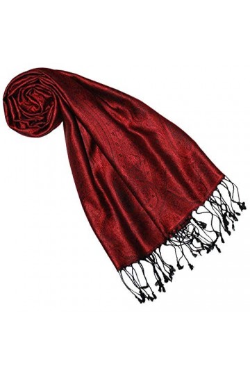 Lorenzo Cana Pashmina Foulard jacquard tissé 100 % soie Motif cachemire Écharpe en soie pashmina Multicolore 70 x 190 cm - - 