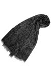 LORENZO CANA - Pashmina - Imprimé Cachemire - Femme noir Gris anthracite