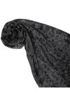 LORENZO CANA - Pashmina - Imprimé Cachemire - Femme noir Gris anthracite