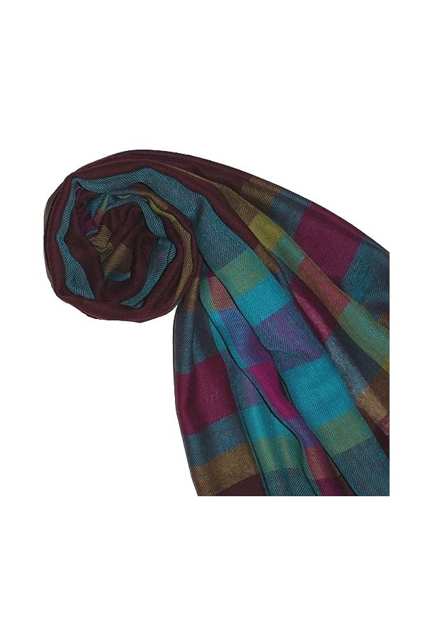 Lorenzo Cana Écharpe Pashmina pour femme - 50 % cachemire et 50 % laine - Bleu doré - Bleu clair - 78657