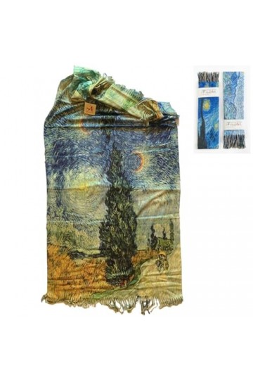 VersusModa Châle Pashmina Van Gogh Femme Chaud et Léger Femme Shawl CC-GIB26, multicolore, Taille unique