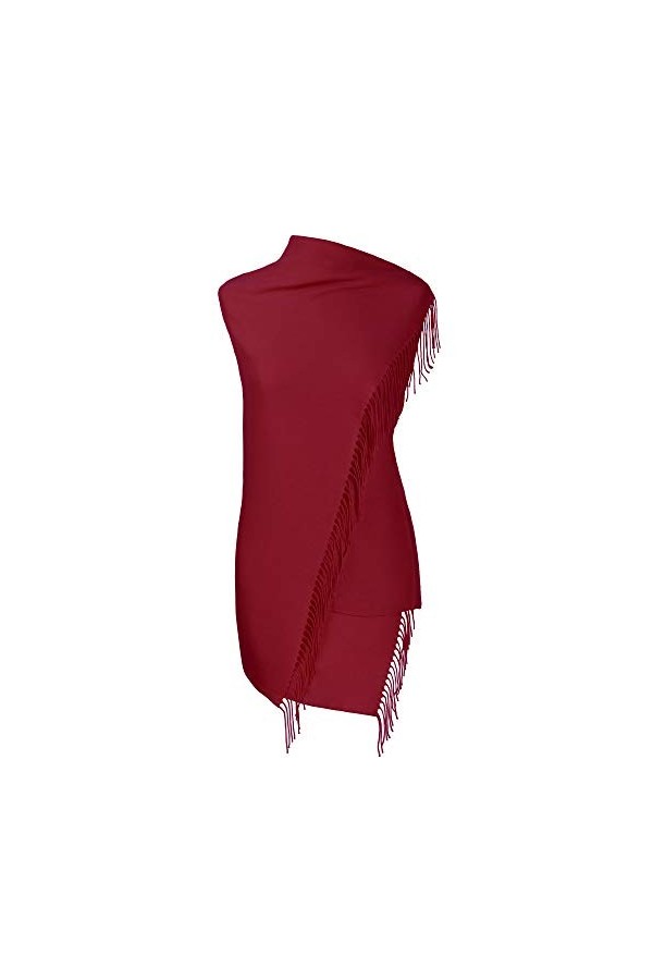Fiolini Pashmina Écharpe châle pour femme – Élégant et très doux – Fabriqué en Italie, Blanc., 200 x 80 cm